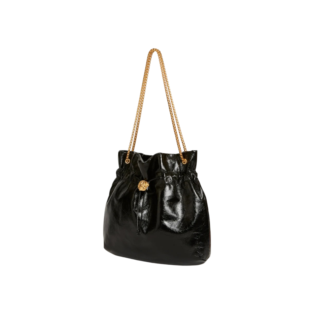 Sviv Elegant Black Drawstring Shoulder Bag