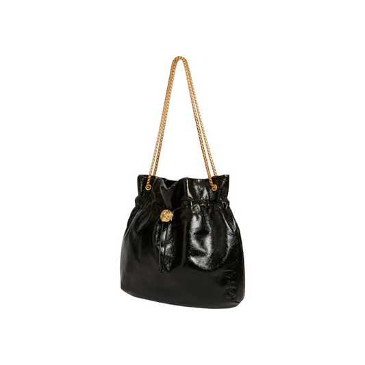 Sviv Elegant Black Drawstring Shoulder Bag
