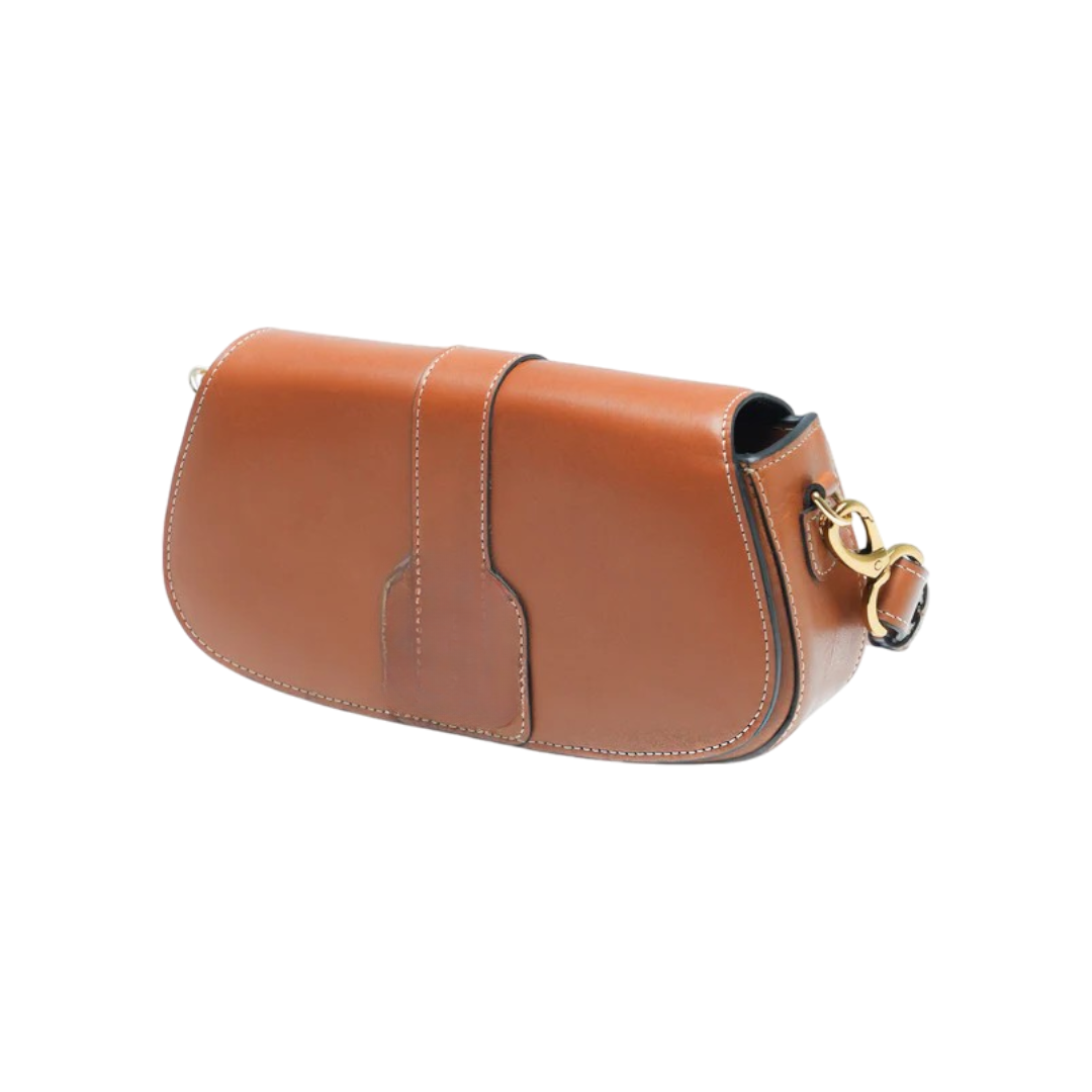 Sviv Classic Brown Leather Baguette Bag