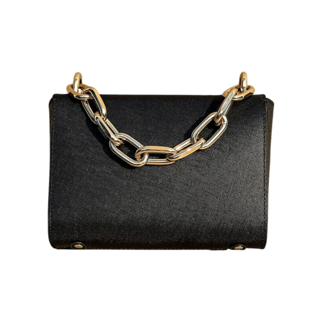 Sviv Classic Black Textured Crossbody Bag